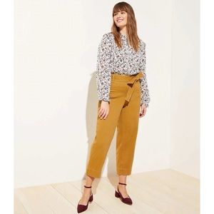 Loft Plus Size Tie Mustard Chino Ankle High Waist Pants Size 22